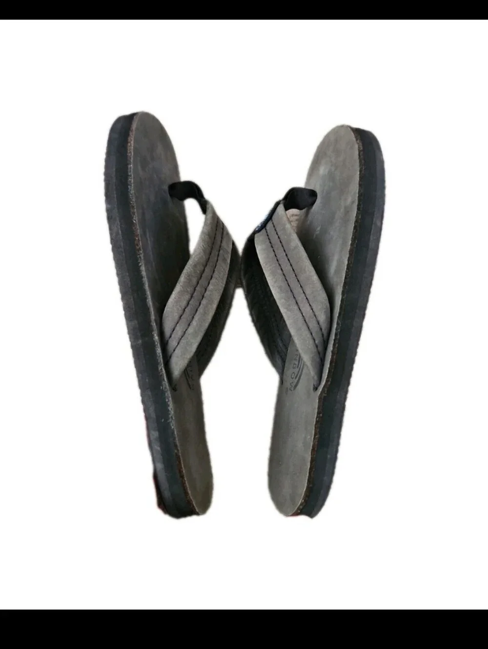 Rainbow Kids Gray Leather Comfort Thong Flip Flop Summer Sandal 2/3